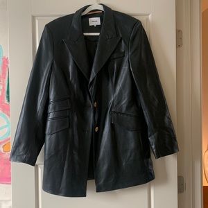 Nanushka Vegan Leather Blazer sz M Black